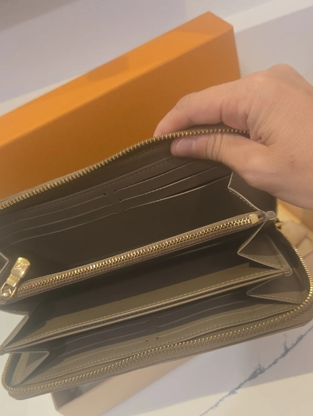 Louis Vuitton Embossed Monogram Coussins Zip-Around Wallet in Taupe, GUC